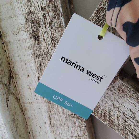 Marina West Women's One Piece Ruffle Swimsuit in Creamy Beige Leopard Print - Picture 11 of 11